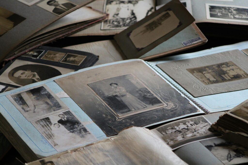 Old pictures on photo album