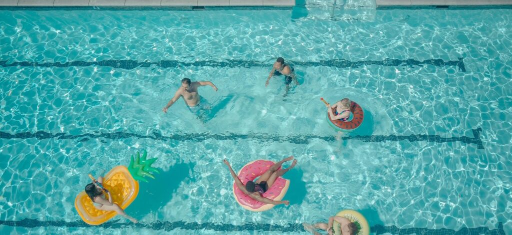 People swimming in the pool