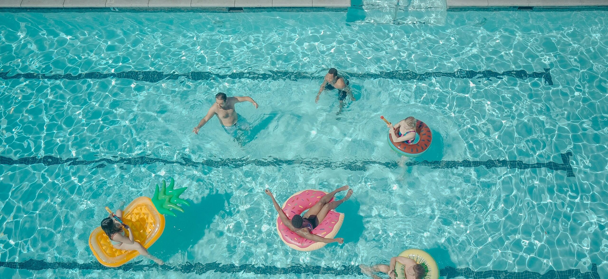 People swimming in the pool